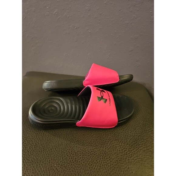 Under Armour Kids Ansa Graphic Logo Slide‎ Sandal, Black/pink, Size 4Y - Picture 4 of 8